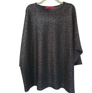 Sparkly Black Dolman Sleeve Top Sz 2x Nwt